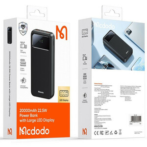 پاوربانک 22.5 وات مک دودو مدل MC422 ظرفیت 10000 میلی‌آمپرساعت به همراه 1 عدد کابل USB به USB C