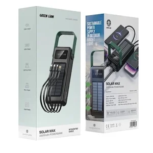 پاوربانک گرین لاین مدل Solar max با ظرفیت 30000 میلی آمپر بر ساعت.webp