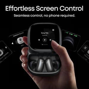هدفون بلوتوثی توگوشی انکر مدل Soundcore Liberty 5 Pro Max دارای نمایشگر لمسی 1.78 اینچی AMOLED روی کیس شارژ، نویز کنسلینگ فعال تطبیقی ANC 4.0، 8 میکروفون و پشتیبانی از LDAC