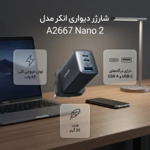 شارژر دیواری 65 وات انکر مدل A2667 Nano 2.webp