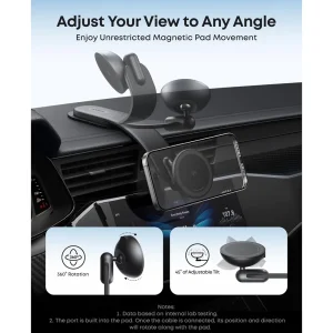پایه نگهدارنده 360 درجه و شارژر بیسیم خودرو انکر Anker B2216