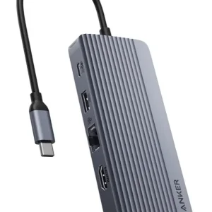 هاب USB-C ده‌کاره انکر با پشتیبانی از دو نمایشگر مدل A83C2