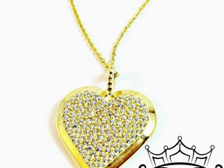 آویز گردن قلب نگین دار
