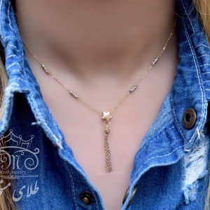 نیمست طلای دو رنگ ستاره و گوی