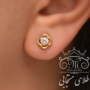 گلگوش طلای تک نگین