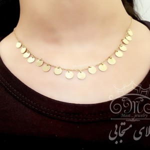 گردنبند طلای پولکی مدور