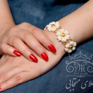 دستبند طلای مروارید خشخاشی