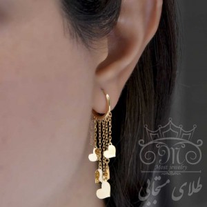 گوشواره طلا روکو قلب آویز