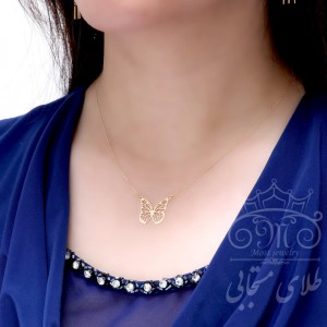 گردنبند طلا ظریف پروانه