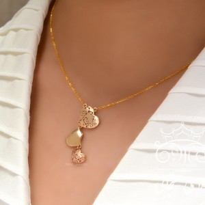 گردنبند طلای فانتزی قلب آوا