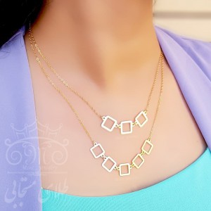 گردنبند طلای مالتی لایر مربع