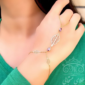 تمیمه طلای برگ و آماتیس