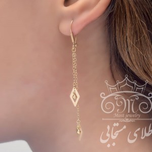 گوشواره طلای گوی و لوزی
