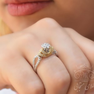 انگشتر طلای پایه جواهر ساحل آیسان