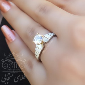 انگشتر سولیتر طلای لیزر تراش ویکتور