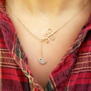 گردنبند طلای پرنده و شاخه