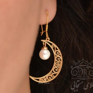 گوشواره طلای ماه مروارید اصل