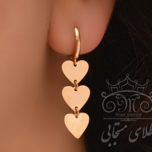 گوشواره طلای سه قلب