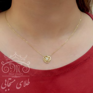 گردنبند طلای گل (وزن نگین کسر شده است)