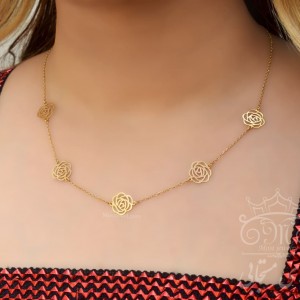 گرنبند طلای گل رز