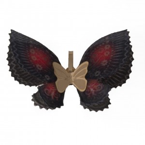 آویز طلای پروانه پارچه ای قرمز و مشکی