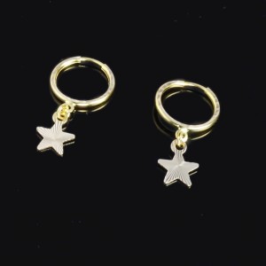 گوشواره حلقه ای آویز دار طرح ستاره