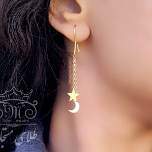 گوشواره آویز ماه و ستاره