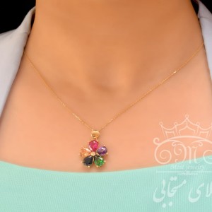 نیمست طلای جواهری مالتی کالر