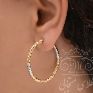 گوشواره حلقه ای تراش طلا