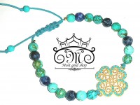 دستبند طلای 18 عیار با بند سنگی