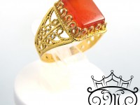 انگشتر ملیله نگین عقیق قرمز