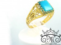 انگشتر ملیله نگین فیروزه ای