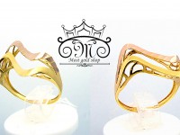 انگشتر طرح دار تلفیق طلای زرد و رزگلد