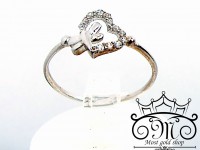 انگشتر طلای سفید قلبی