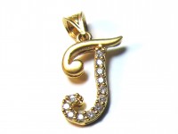 حرف اسم T نگین دار