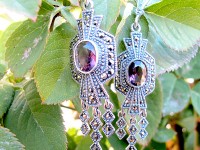 گوشواره نقره جواهری