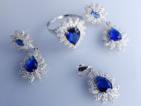 نیم ست یاقوت کبود نقره