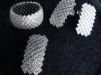 نیم ست نقره با نگین طرح برلیان