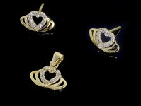 نیم ست قلب تاجی شکل