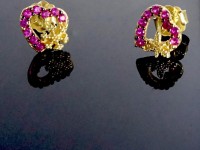 گلگوش طلا طرح قلب و برف - سنجاقک