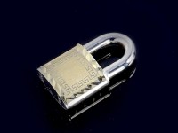 آویز قفل طلای زرد و سفید