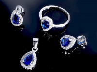 نیم ست جواهری یاقوت کبود