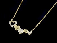 مدال آویز طلا طرح 5 قلبی