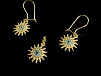 نیم ست چشم نظر خورشیدی فیروزه‌ای