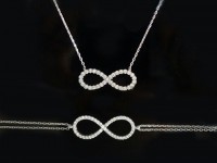 مدال آویز و دستبند نقره ایتالیایی طرح بی نهایت