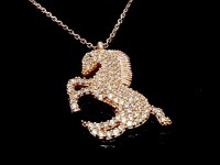 آویز نقره  رزگلد طرح اسب