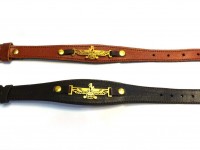 دستبند چرم طلاکوب طرح فروهر