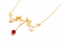 گردن آویز طرح قلب و پرنده