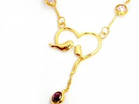 سینه ریز طلای پرنده و قلب