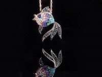 آویز نقره طرح ماهی